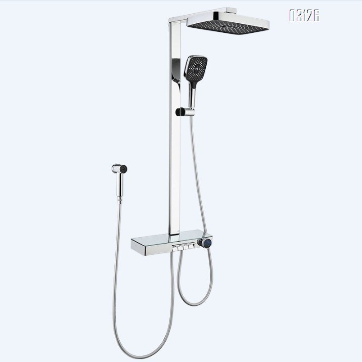 New large storage shower set square shower digital display magnetic suction spray gun  top spray hand spray set