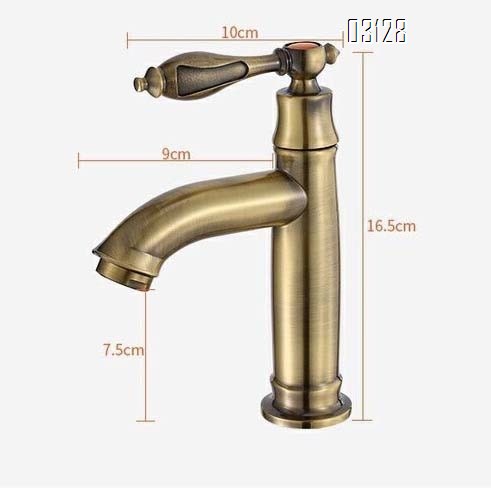 European antique full Brass Bathroom sink wash basin faucet vintage spout greenish copper Tap single cold water faucet