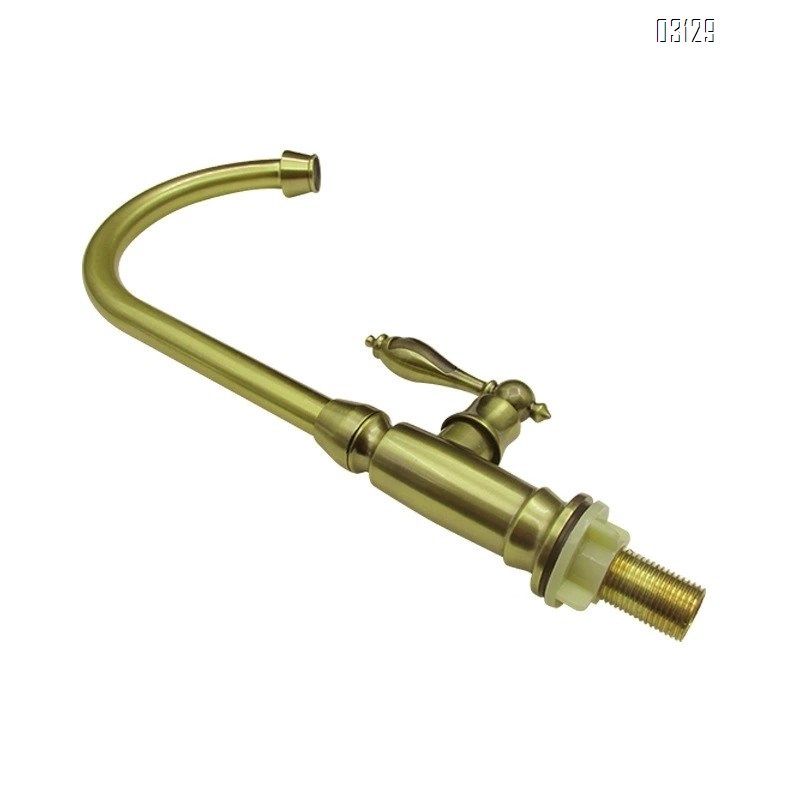 Antique style kitchen faucet with single cold water high elbow pipe rotary kitchen wash basin faucet