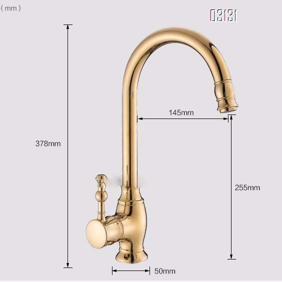 European style faucet golden antique European kitchen wash basin faucet cold and hot all Brass sink kitchen faucet