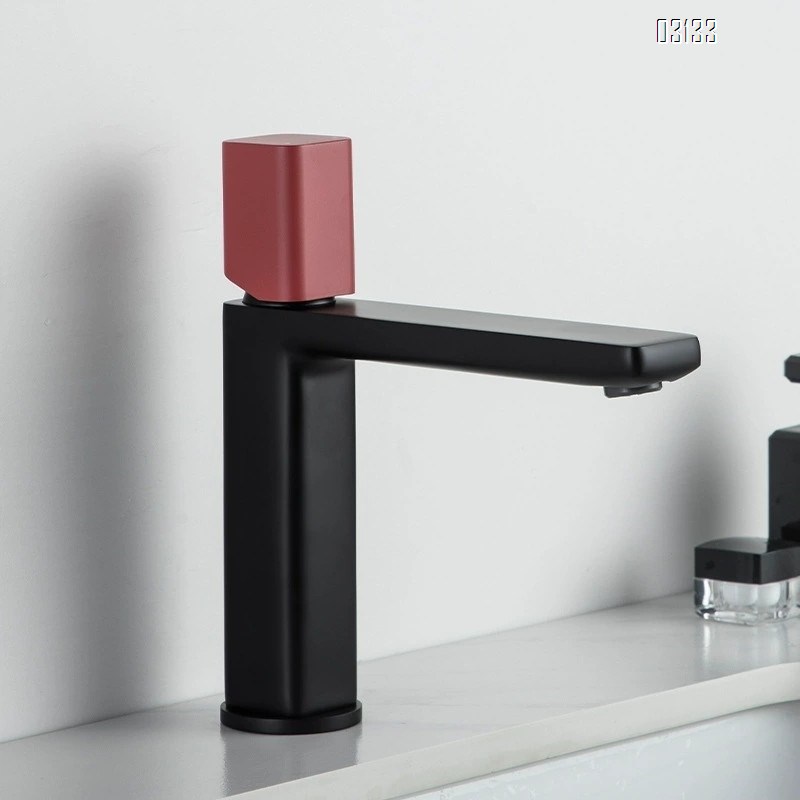 Gunmetal gray faucet for wash basin toilet and bathroom cabinet all Brass cold and hot white and black home washstand with an upper basin