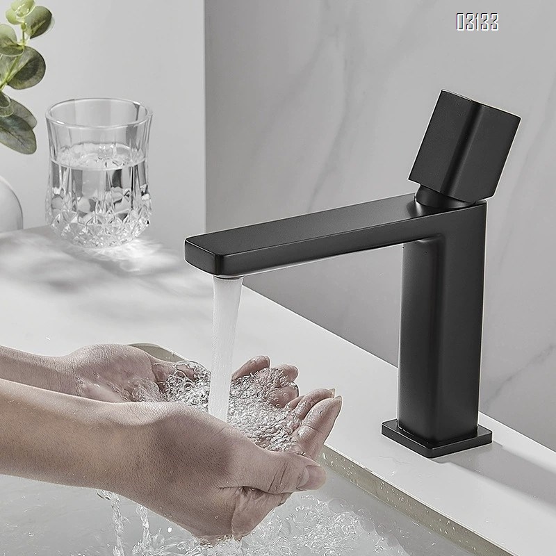 Gunmetal gray faucet for wash basin toilet and bathroom cabinet all Brass cold and hot white and black home washstand with an upper basin