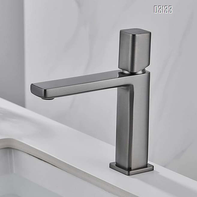 Gunmetal gray faucet for wash basin toilet and bathroom cabinet all Brass cold and hot white and black home washstand with an upper basin