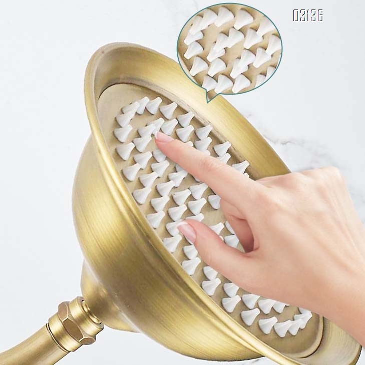 European style full Brass antique shower set home use vintage antique color bathroom shower head liftable luxury faucet