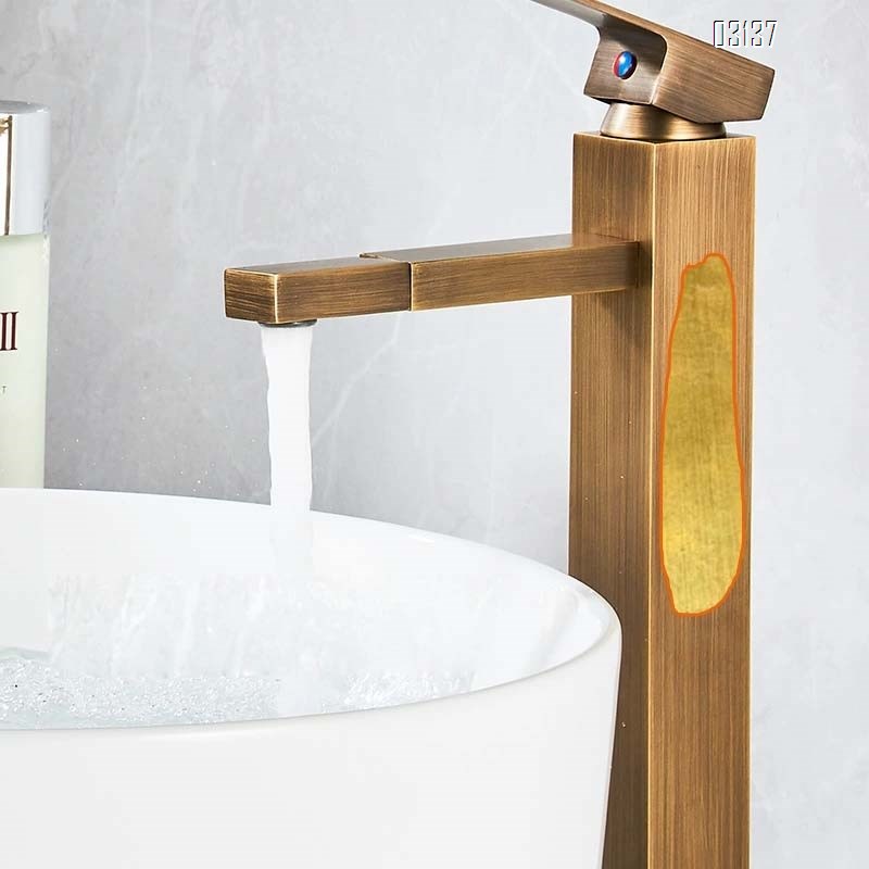 Brass basin antique brushed cold and hot faucet bathroom wash basin on the counter under the counter wash face and brush teeth Tap