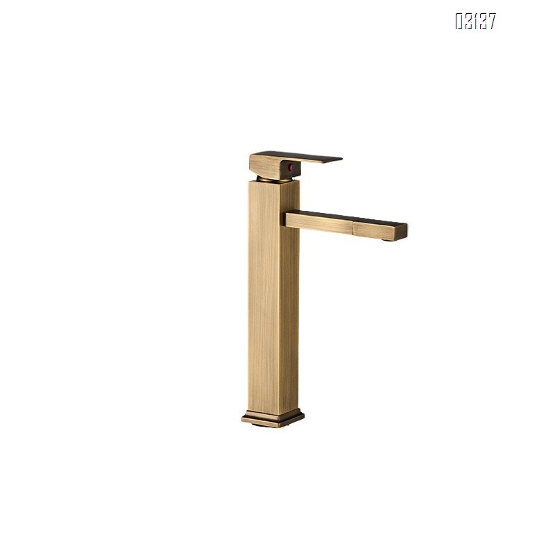 Brass basin antique brushed cold and hot faucet bathroom wash basin on the counter under the counter wash face and brush teeth Tap