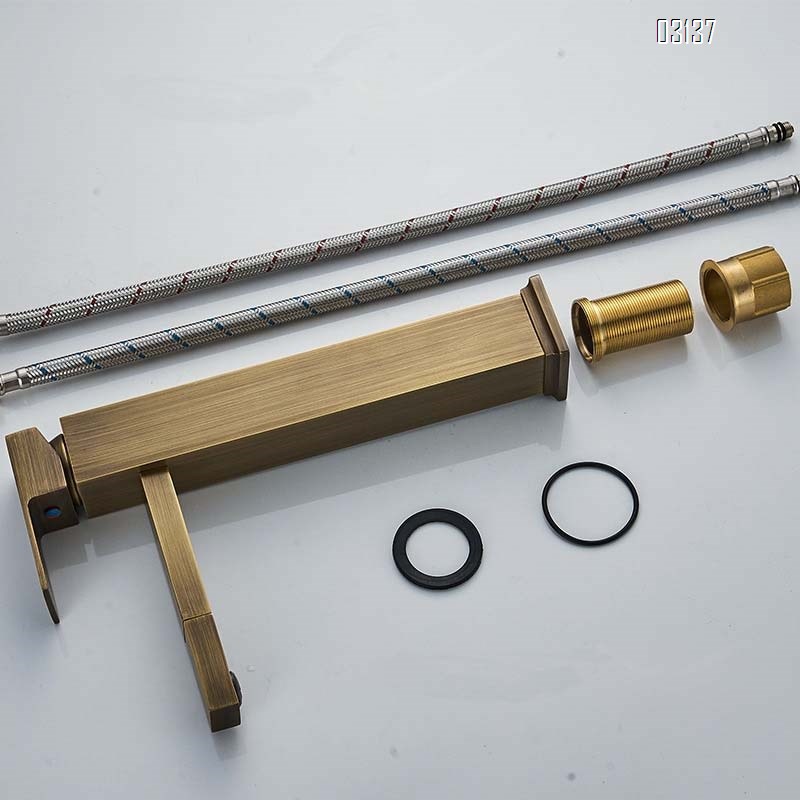 Brass basin antique brushed cold and hot faucet bathroom wash basin on the counter under the counter wash face and brush teeth Tap