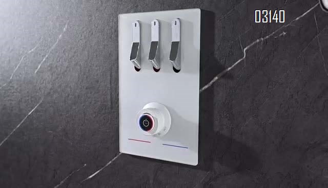 Black wall Mounted Brass body smart shower head set with digital display for temperature setting with piano key pressure increase Tap