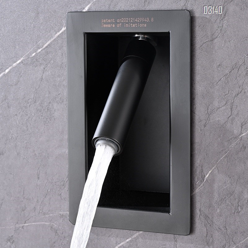 Black wall Mounted Brass body smart shower head set with digital display for temperature setting with piano key pressure increase Tap