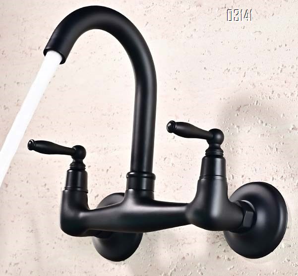 Antique Retro Brass concealed Wall-Mounted Cold and Hot faucets wash basin bathroom outlet faucet  Mixer Sink Tap Two handle