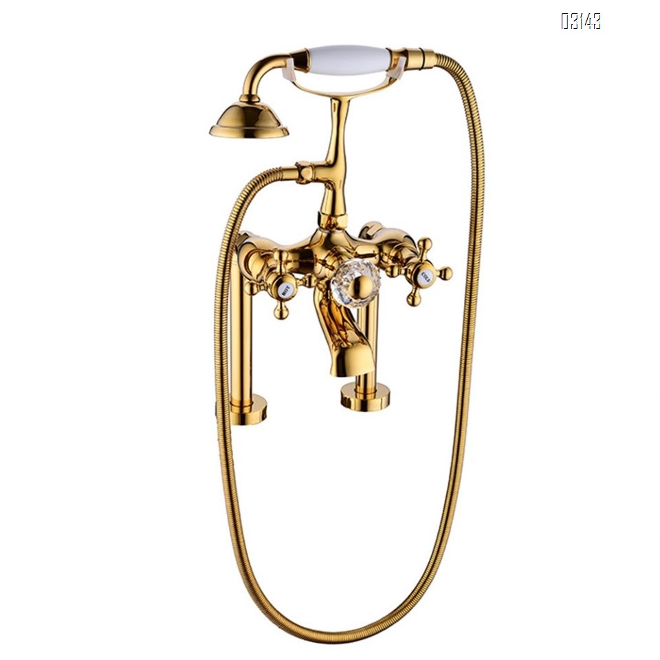 Luxury Cold and hot bathroom bathtub shower head set brass antique shower hand spray faucet