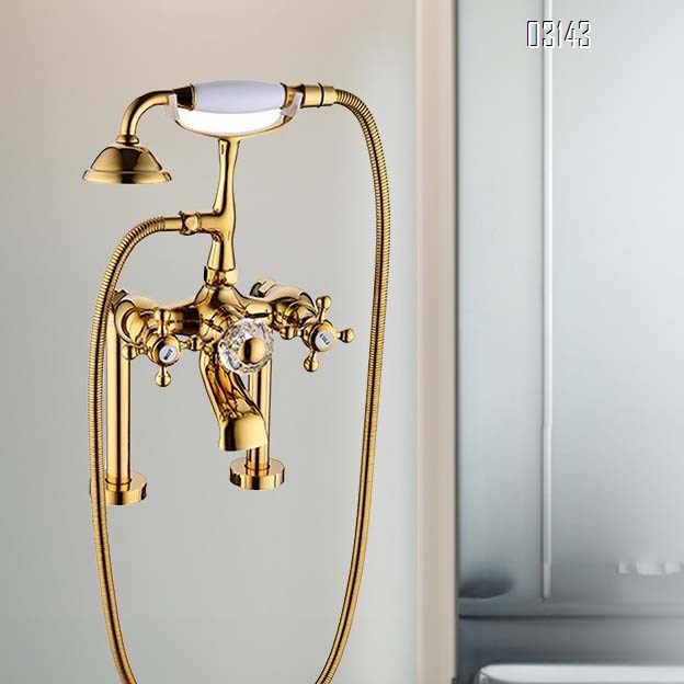 Luxury Cold and hot bathroom bathtub shower head set brass antique shower hand spray faucet