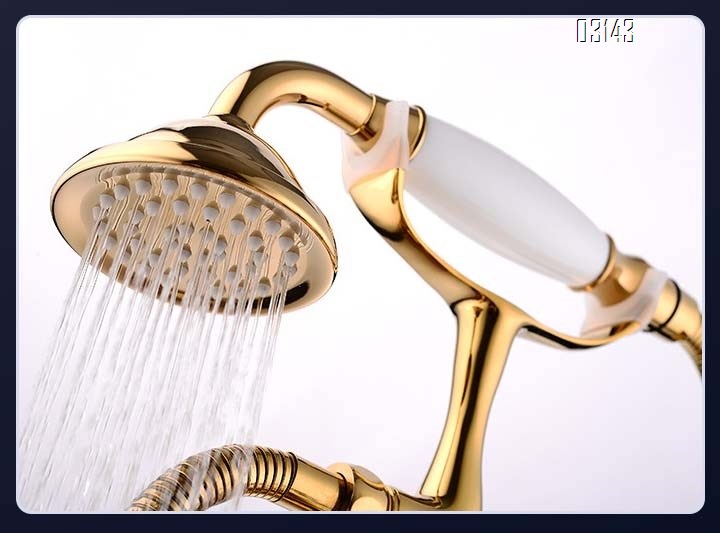Luxury Cold and hot bathroom bathtub shower head set brass antique shower hand spray faucet