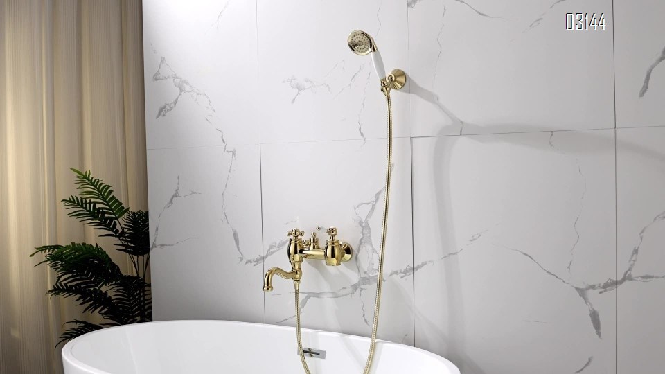 Luxury Simple shower head set pressurized shower for home use cold and hot water faucet bathtub Brass bath Tap
