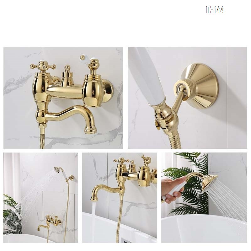 Luxury Simple shower head set pressurized shower for home use cold and hot water faucet bathtub Brass bath Tap