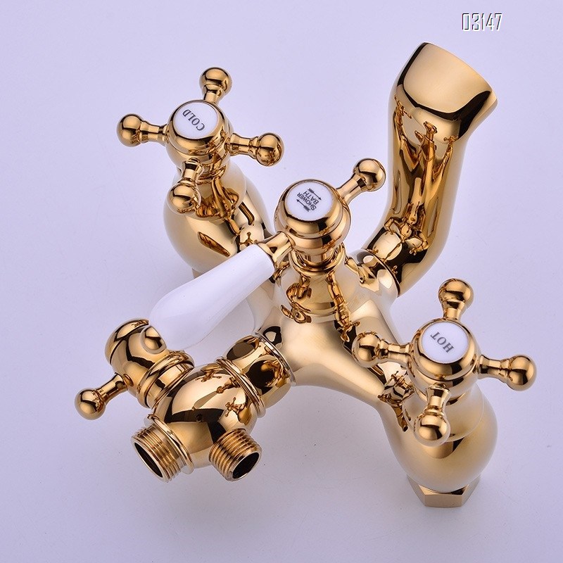 European style shower head set all Brass faucet home bathroom pressure spray head cold and hot mixing valve shower faucet
