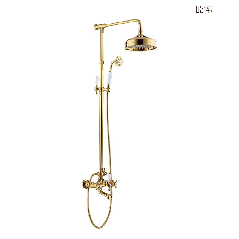 European style shower head set all Brass faucet home bathroom pressure spray head cold and hot mixing valve shower faucet