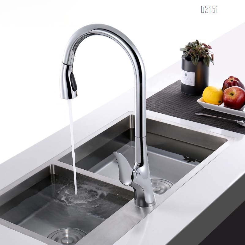 Brass Black pull-down faucet Cold and Hot Water for kitchen sink available in stock suitable for washing vegetables and dishes