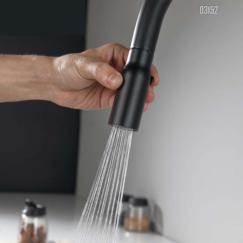 Brass Kitchen pull-down faucet  cold and hot swivel kitchen sink faucet Single handle and Single Hole wash basin Tap