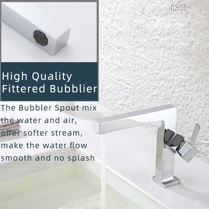 High-end all-Brass cold and hot basin faucet with anti-splash water bathroom under-counter basin wash basin ceramic valve core fauc