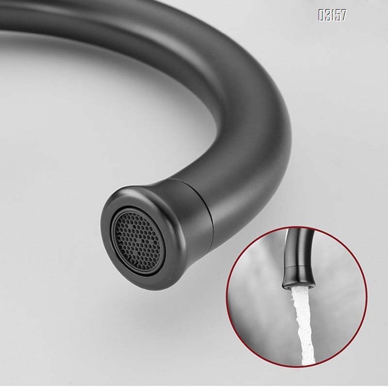 Gun Grey Brass Cold and Hot Water Tap Kitchen Sink Rotary Tap Single Handle Kitchen Faucet Chrome finished