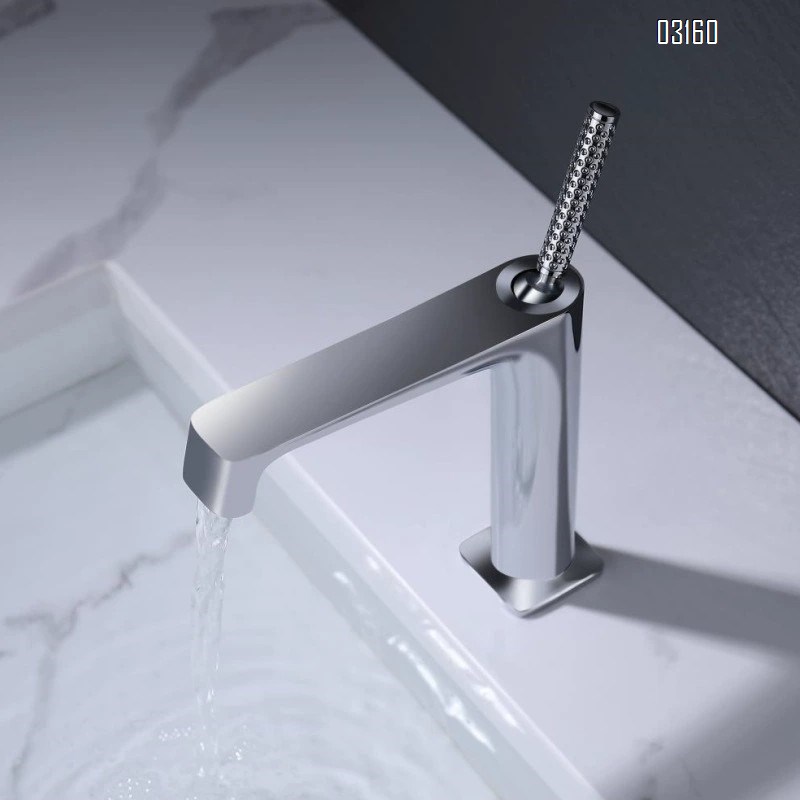 Luxury Gold Brass Cold and hot basin faucet bathroom countertop wash Single handle and Single Hole basin faucet Chrome