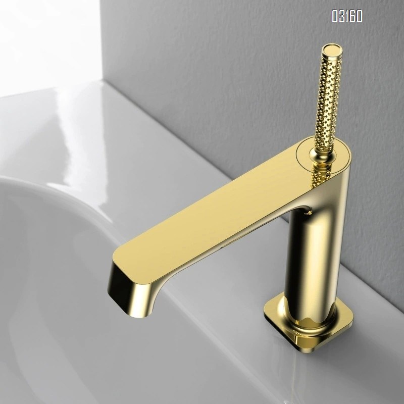 Luxury Gold Brass Cold and hot basin faucet bathroom countertop wash Single handle and Single Hole basin faucet Chrome