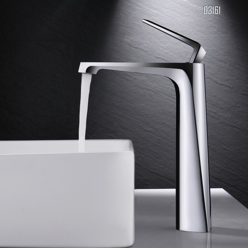 Brass high-end wash basin for washstand Cold and hot basin faucet bathroom countertop wash Single handle and Single Hole basin faucet Chrome
