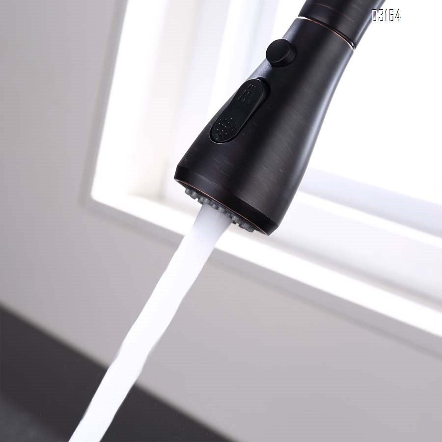 Kitchen faucet pull-down style cold and hot wash basin sink for home all Brass telescopic rotation black splash-proof