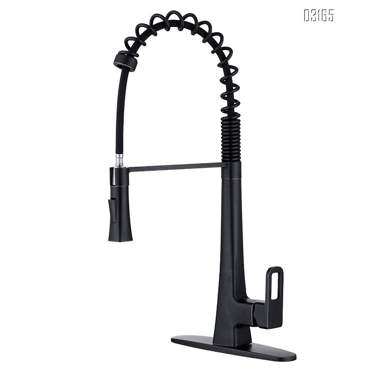 all Brass Black Spring Pull-down  kitchen faucet for cold and hot water Single Handle and Hole Kitchen Faucet