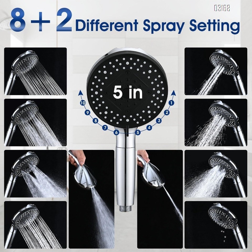 Filtered Shower Head with Handheld, High Pressure 10 Spray Mode Showerhead with Filters for Hard Water Remove Chlorine