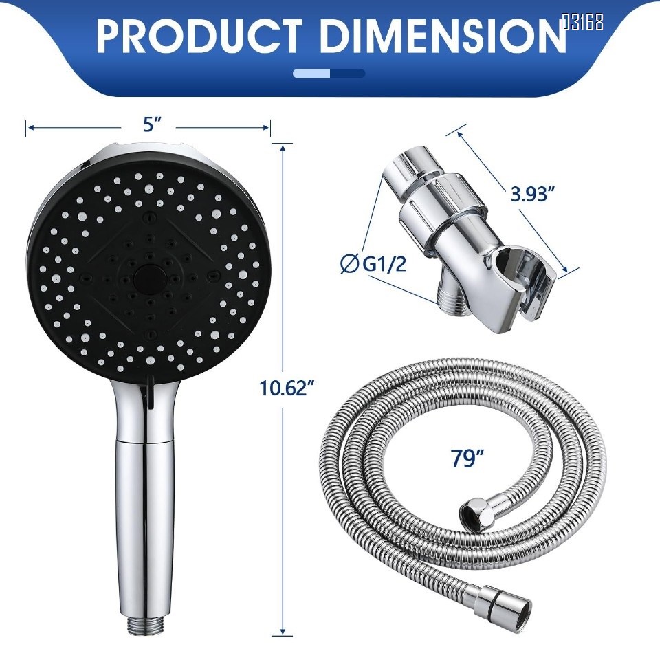 Filtered Shower Head with Handheld, High Pressure 10 Spray Mode Showerhead with Filters for Hard Water Remove Chlorine