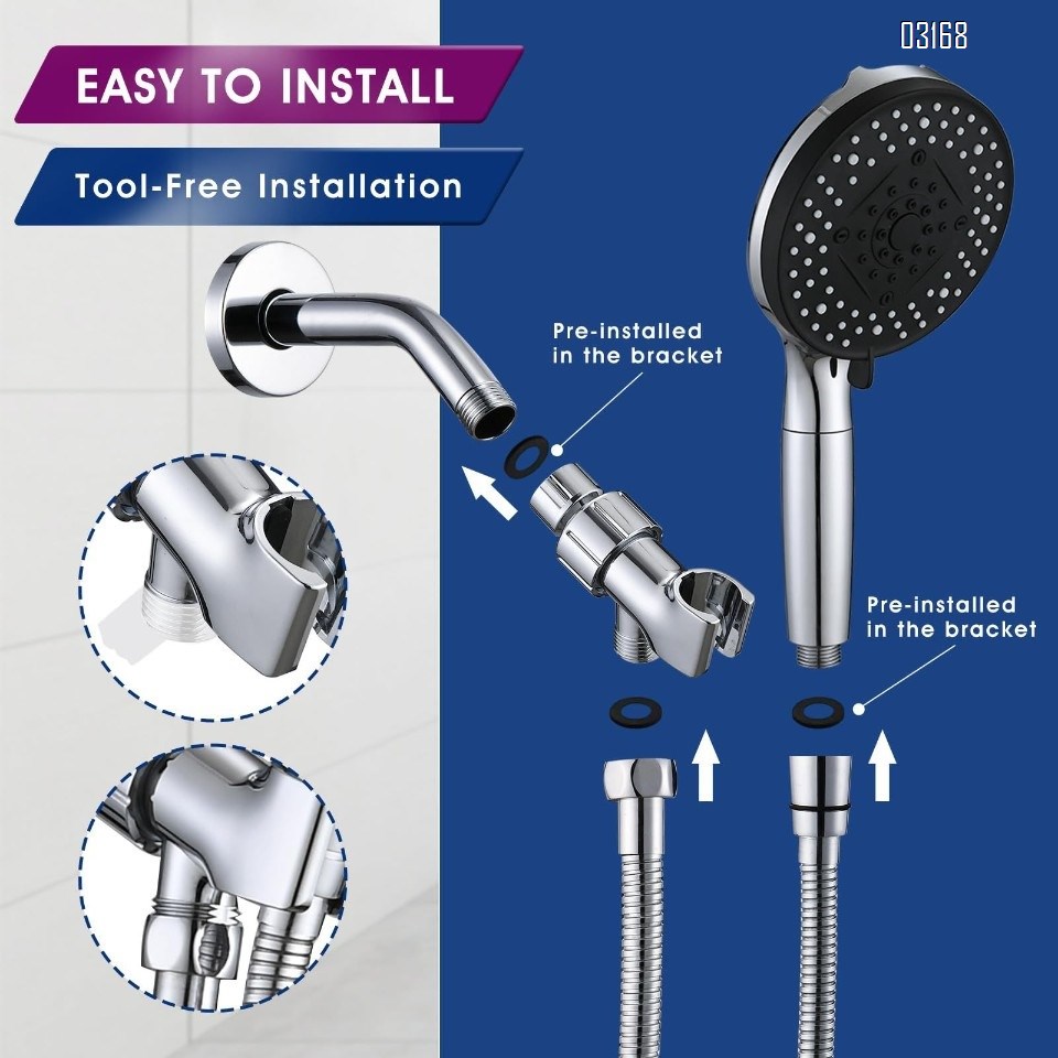 Filtered Shower Head with Handheld, High Pressure 10 Spray Mode Showerhead with Filters for Hard Water Remove Chlorine