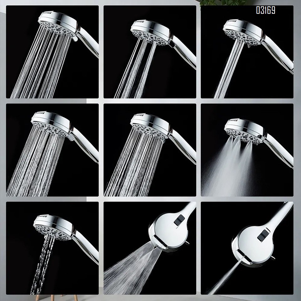 9 Spray Modes High Pressure Handheld Showerhead  Upgraded  Shower Head with Handheld Spray Premium Chrome Handheld Shower Head