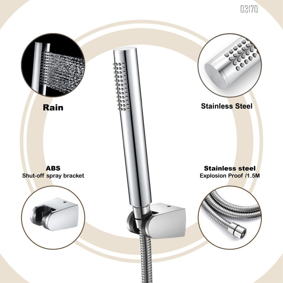 Handheld Shower Head Set High Pressure Shower Head with Anti Clog Nozzles  Shower Wand with  Hose, Bracket