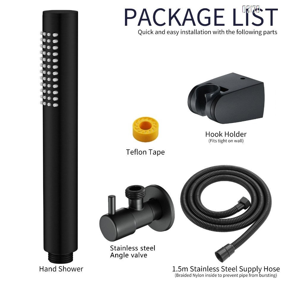Handheld Shower Head Set High Pressure Shower Head with Anti Clog Nozzles  Shower Wand with  Hose, Bracket