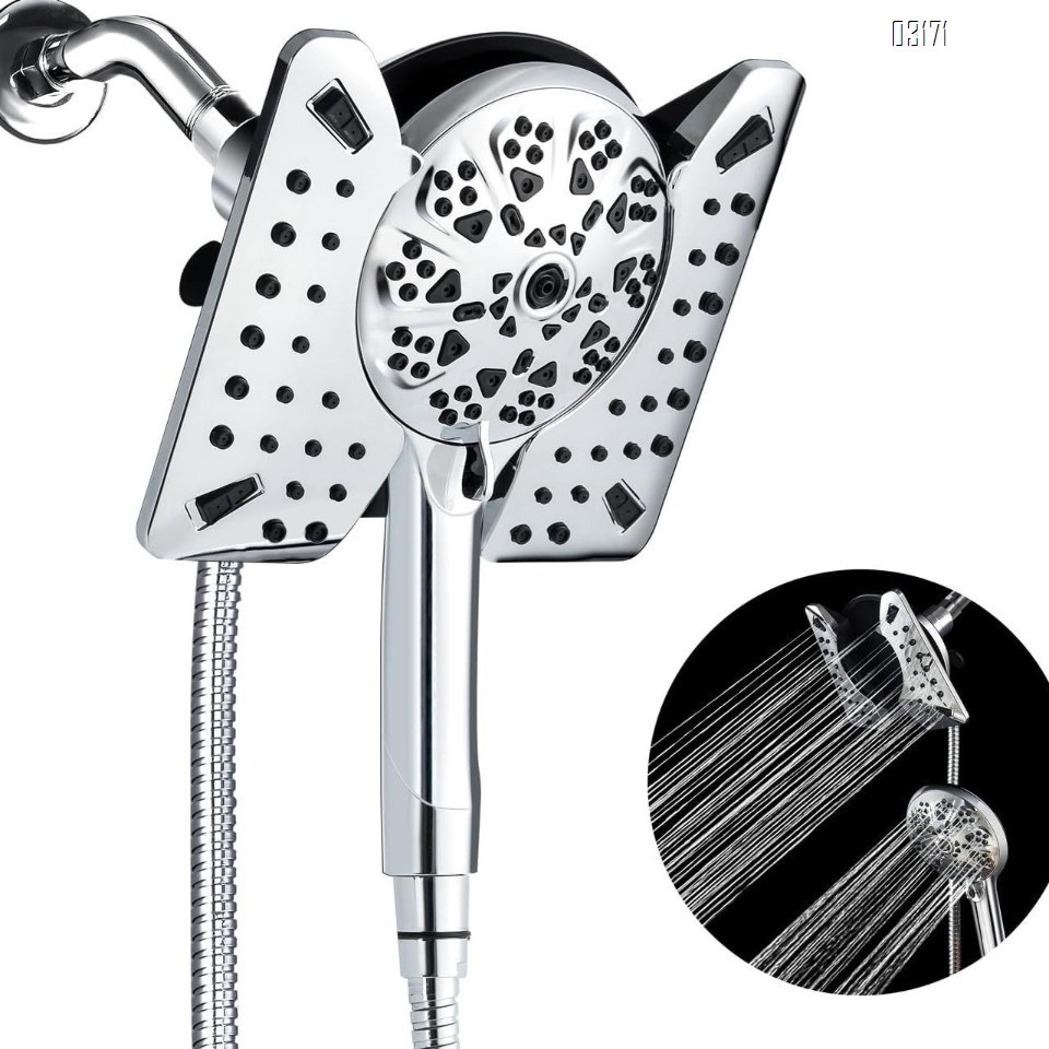 Shower Head with Handheld Spray Combo  2 in 1 Rainfall Shower Heads&Handheld Detachable Shower Head 10 Spray Modes