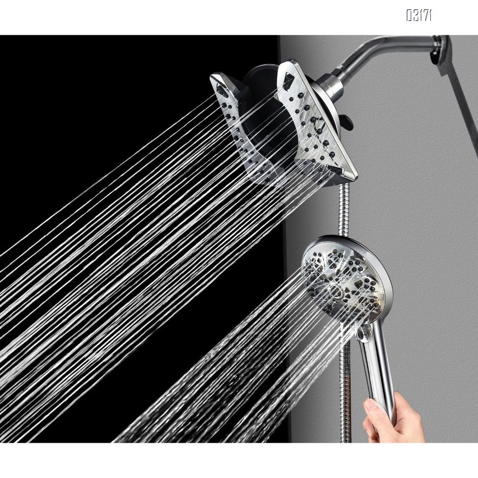 Shower Head with Handheld Spray Combo  2 in 1 Rainfall Shower Heads&Handheld Detachable Shower Head 10 Spray Modes