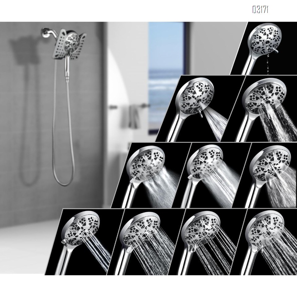 Shower Head with Handheld Spray Combo  2 in 1 Rainfall Shower Heads&Handheld Detachable Shower Head 10 Spray Modes