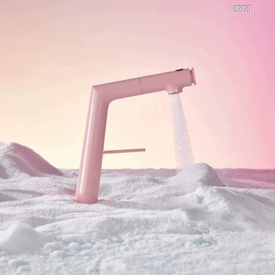 Pink Brass bathroom wash basin faucets pull-down hand wash faucet multi-functional Cold and Hot water Basin Mixer Sink Tap