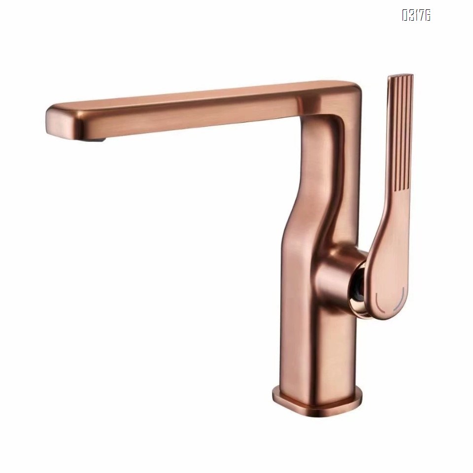 All-Brass high-platform Bathroom sink on-board basin faucet cold and hot water Rose Gold splash-proof water Tap