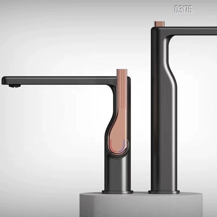 All-Brass high-platform Bathroom sink on-board basin faucet cold and hot water Rose Gold splash-proof water Tap
