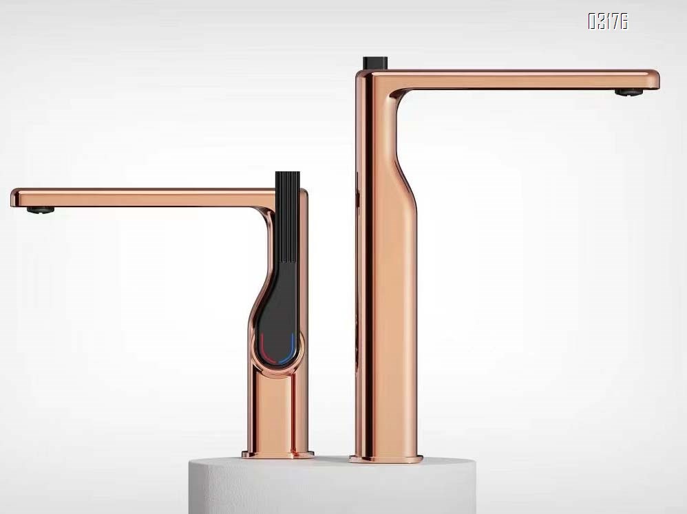 All-Brass high-platform Bathroom sink on-board basin faucet cold and hot water Rose Gold splash-proof water Tap