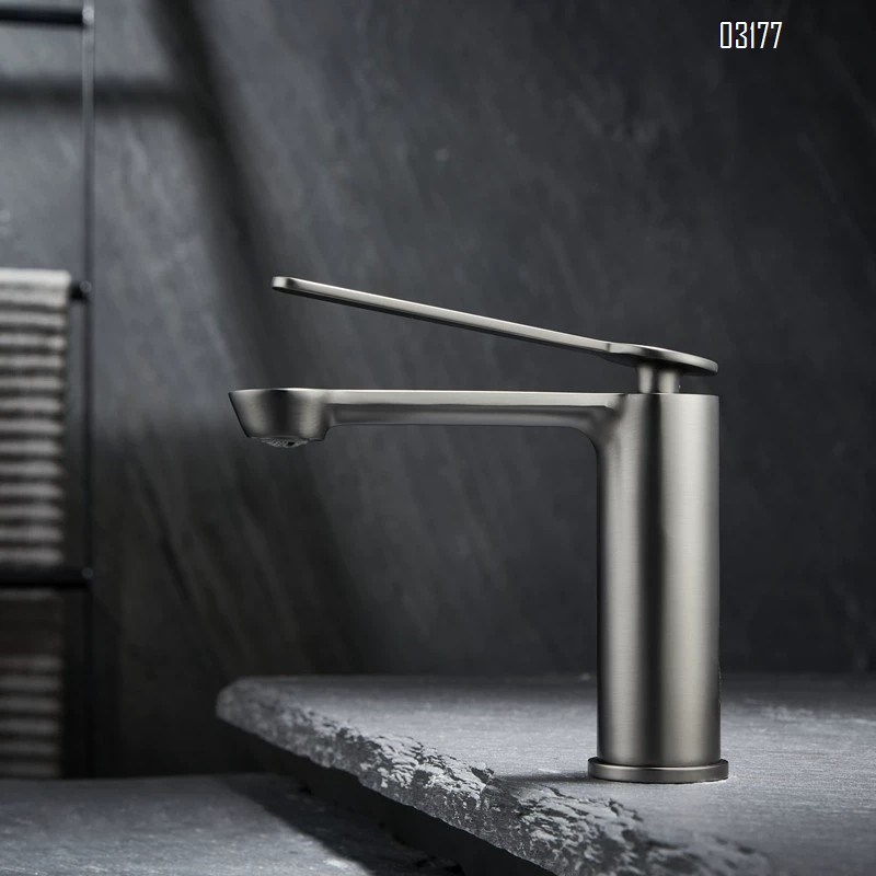 Luxury Bathroom faucet with hot and cold water for home use anti-splash wash basin for Gun gray with extended spout Tap