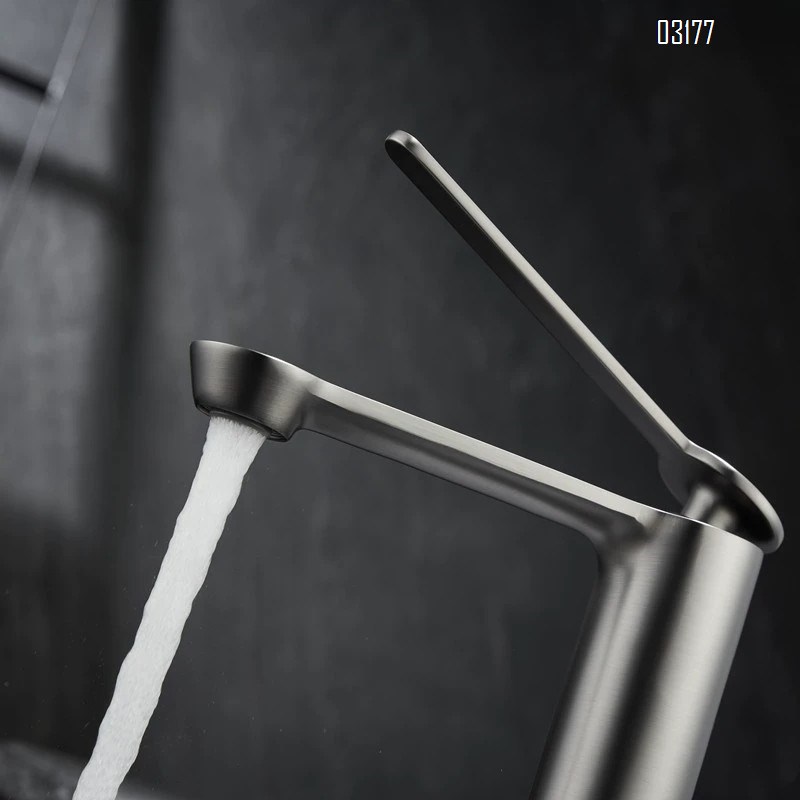 Luxury Bathroom faucet with hot and cold water for home use anti-splash wash basin for Gun gray with extended spout Tap