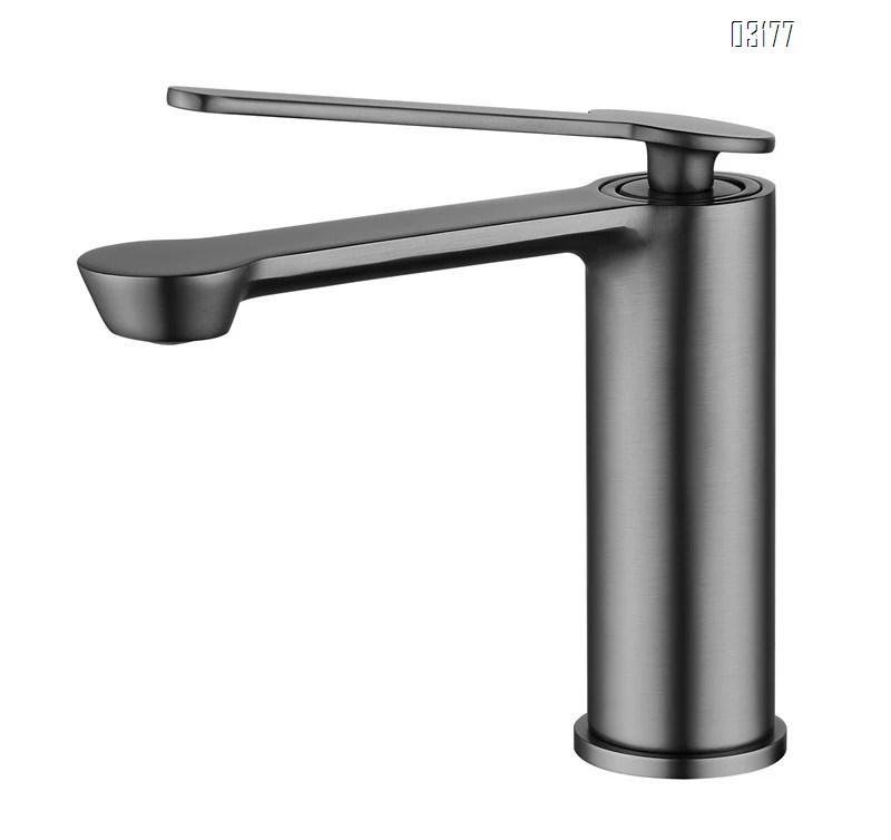 Luxury Bathroom faucet with hot and cold water for home use anti-splash wash basin for Gun gray with extended spout Tap