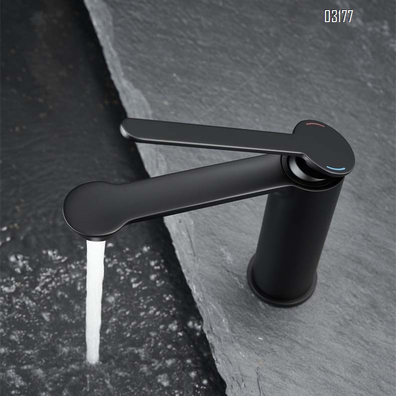 Luxury Bathroom faucet with hot and cold water for home use anti-splash wash basin for Gun gray with extended spout Tap