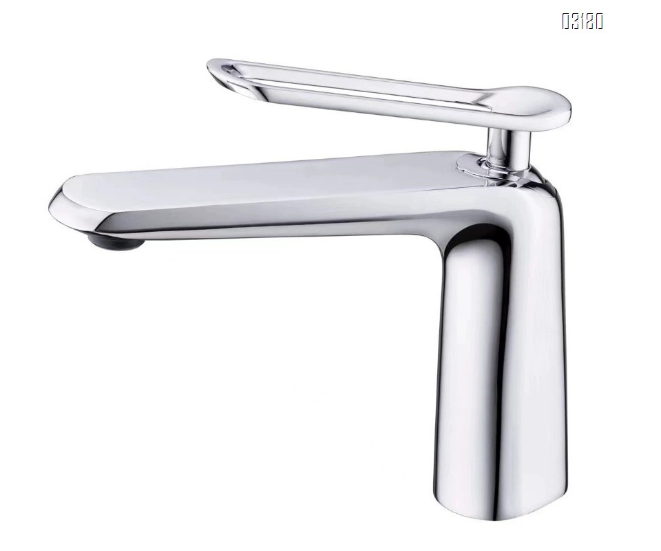 Luxury Brass Simple Basin Faucet Single Handle for Sink Bathroom Cold and Hot water Chrome Single Hole Tap