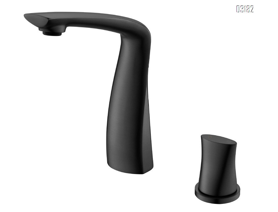 Luxury Brass split Three hole Separate Basin Faucet for washroom Cold and Hot water to prevent splashing water