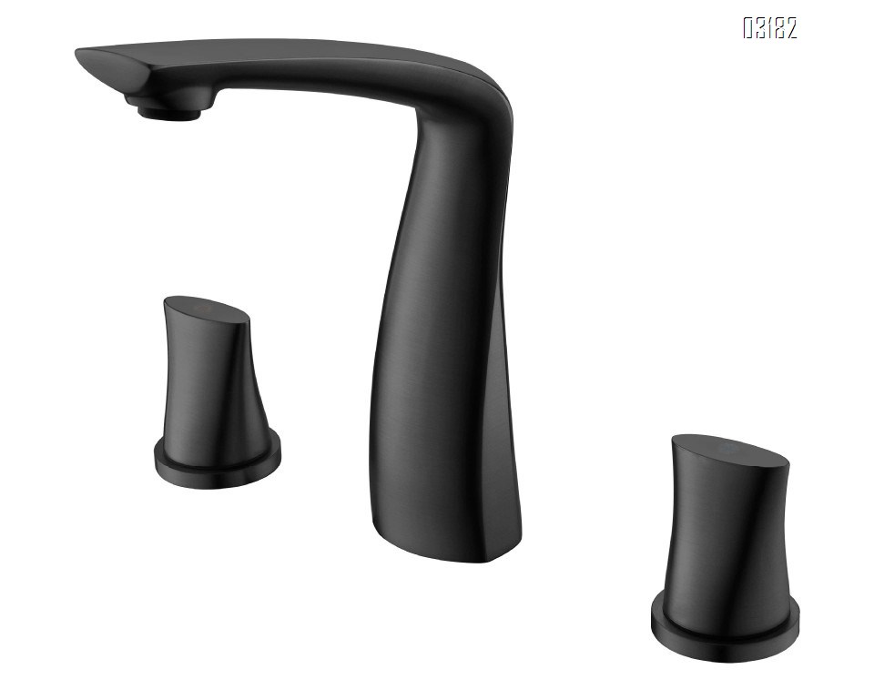 Luxury Brass split Three hole Separate Basin Faucet for washroom Cold and Hot water to prevent splashing water